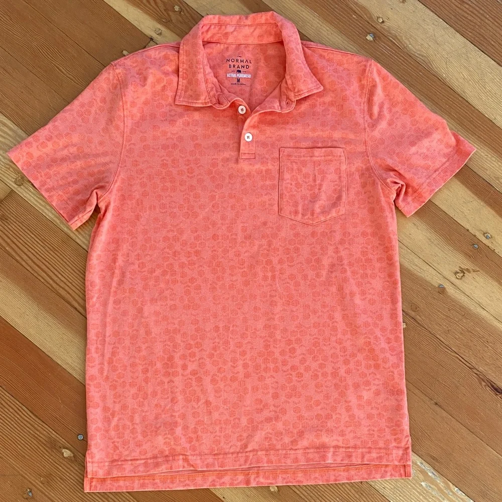 The Normal Brand Active‎ Puremeso Coral Polo Shirt Medium